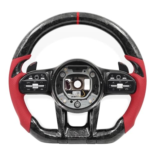 Sport Forged Steering Wheel Full Set Compatible for Mercedes Benz AMG W204 W205 W212 W213 CLA CLE C300 E53 E45 GLE63 W220 W166 W177 W176(Button Style)