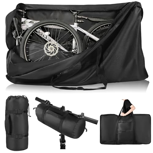 Bike Travel Bag Airplane for 26 inch to 29 inch Mountain Bicycle,Heavy Duty 840D MTB Bicycle Box Case with Strong Webbing for Air Travel Flights Waterproof,Bicycle Outdoor Storage Bag with Carry Bag