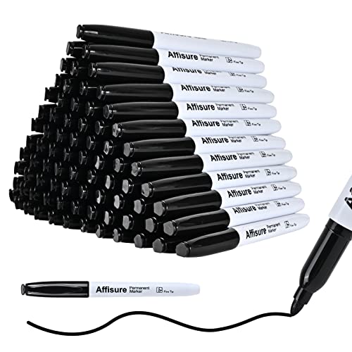 Permanent markers, 100 packspermanent markers bulk, quick dryingin one second, waterproof, smooth, noteasy to erase, durable, can be markedon glass, tiles and cloth, office supplies