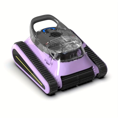 (Purple Black) Seauto Crab Cordless Robotic Pool Cleaner, Pool Vacuum Robot with 2.5h Runtime for Above Ground & Inground Pools, Automatic Pool Cleaner, Wall Climbing, Intelligent Route Planning