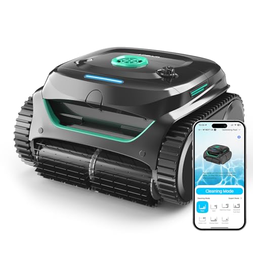 (2025 New) WYBOT C2 Cordless Robotic Pool Cleaner, Pool Vacuum for Inground Pools up to 2512 Sq.ft, Wall-Climbing & Waterline Cleaning wtih Dual Filter, Triple-Motors, Lasts 180 Mins Runtime