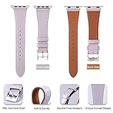 HANDODO Italian Genuine Leather Band Women for Apple Watch Series 10 9 8 7 6 5 4 3 2 1 SE SE2, SGS Certified Dressy Bracelet Cute Strap for iWatch 38mm 40mm 41mm 42mm, Lilac