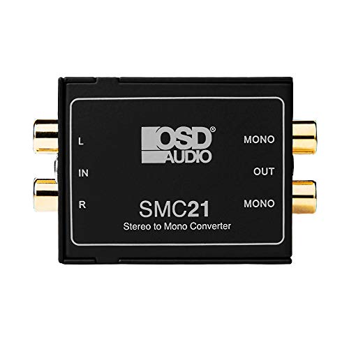 OSD Audio SMC21 Stereo to Mono Converter – Gold-Plated RCA Connections and 1:1 Ratio Audio Transformer