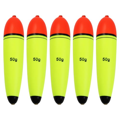 CWSDXM Slip Bobber Fishing Floats EVA Foam Bobbers for Pike Perch Carp Bass Fishing Bobber Float Saltwater Freshwater Floatage 0.35oz - 4.23oz (5 pcs Float Buoyancy 50g)