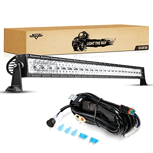 Auxbeam 52 Inch 300W LED Light Bar - Off-Road Driving Lights Spot Flood Combo Led Work Light 5D Lens with Wiring Harness for Car Jeep Truck Pickup SUV UTV - Perfect for Extreme Outdoor Enthusiasts!