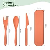 28 Sets Reusable Travel Utensils, Wheat Straw Cutlery Set 7 Assorted Colors, Portable Fork Spoon Cutter with Case, Lunch Box Tableware Set, Utensil Set for School Picnic Travel Outdoor Activities