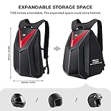 KEMIMOTO Motorcycle Backpack Hardshell Helmet Backpack Expandable Large Capacity Riding Bag Water Resistant Lightweight for Riding Work Gym