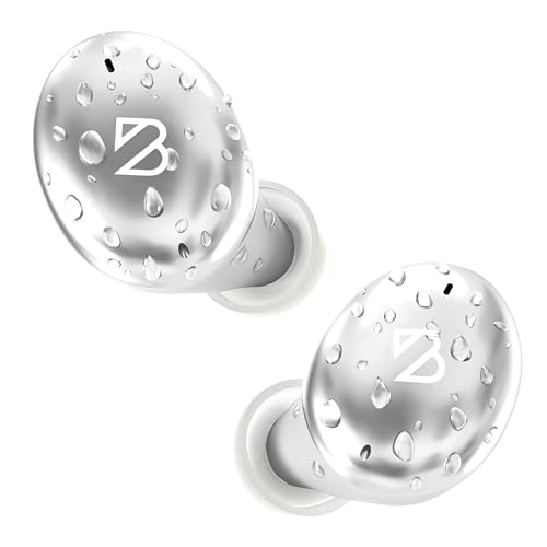 Tempo 30 Wireless Earbuds for Small Ears - Award-Winning Sound, Sweatproof Bluetooth Earbuds, Comfortable Bluetooth Ear Buds for Women, Silver Earphones Small Ear Canals, Long Battery Headphones