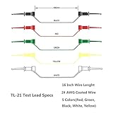 Dahszhi Testing Hook Clip Probe Test Leads Electronics Silicone Test Leads 50cm/19.7Inch Length - 5pcs