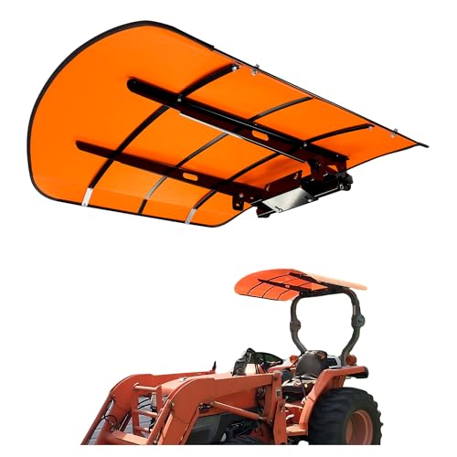 ECOTRIC Tractor Canopy Top for ROPS 48-3/8" X 48-3/8" - Orange Rops Canopy for Tractor and Mowers Umbrella (Will Add About 4'' to The Height of The Tractor)