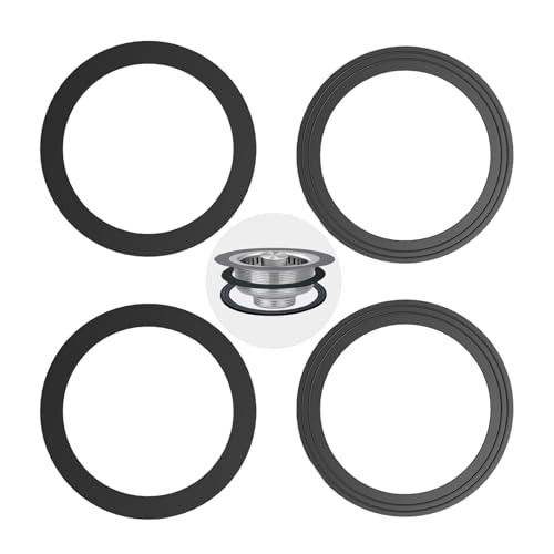 RQYEKDO 2PC Kitchen Sink Strainer Seal Rings,Fits Standard 3-1/2 inch Sink Drains,Garbage Disposal Rubber Seal Kit for InSinkErator 80032 Compatible Models (2Pack)