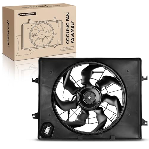 A-Premium Engine Radiator Cooling Fan Assembly Compatible with Hyundai & Kia Models-2013 2.4L, Optima 2012-2013 2.4L, Gas
