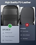 2025 Upgraded Leather Seat Back Kick Protector Compatible for Tesla Model 3/Y/S/X, Car Kick Mats with Transparent Touch Screen Tablet Holder and Storage Pockets, Black (Set of 2)