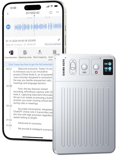 AI Voice Recorder Call Chatgpt, Digital Voice Recorder Support Free Audio Transcription and Text Summary,APP and Web Sync,107 Languages, 60H Recording, Applicable to Lecture, Meeting, Interview, etc
