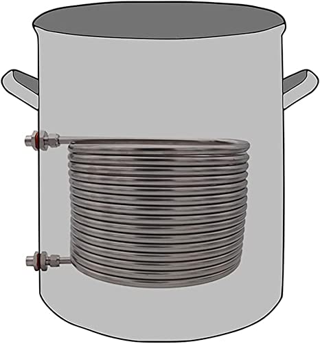 BTURYT Heat Exchange Recirculating Mash System(HERMS) Coil, 304 SS Hot Liquor Tank Chiller 1/2" Tubing, Wort Chiller