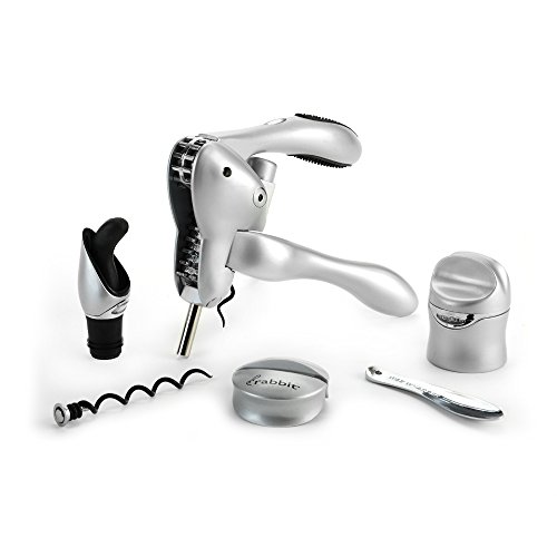 Rabbit Wine Tool Kit (Silver), 6 Piece Set