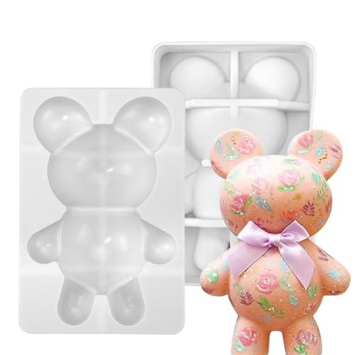 mostsom Big Size Bear Silicone Mold Fondant Molds DIY Cake Decorating Tools Sugarcrafts Clay Chocolate Molds Baking Tools (Bear J_7.84X5.24X1.68 inch)