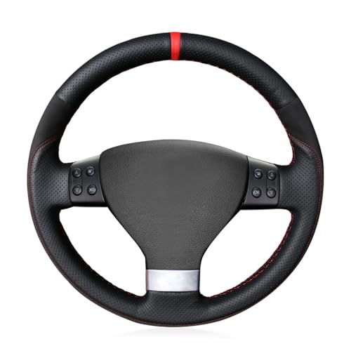 Loncky Custom Fit OEM Genuine Leather Steering Wheel Cover for Volkswagen VW Jetta S 2008 2009 / VW Jetta TDI 2005 2006 / VW Jetta 2.5 2005 2006 2007 / VW Rabbit 2006 2007 2008 2009 Accessories (1)