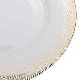 EURO Porcelain 20-pc. Dinner Set Service for 4, 24K Gold-plated Luxury Bone China Tableware ("Infinity Gold")