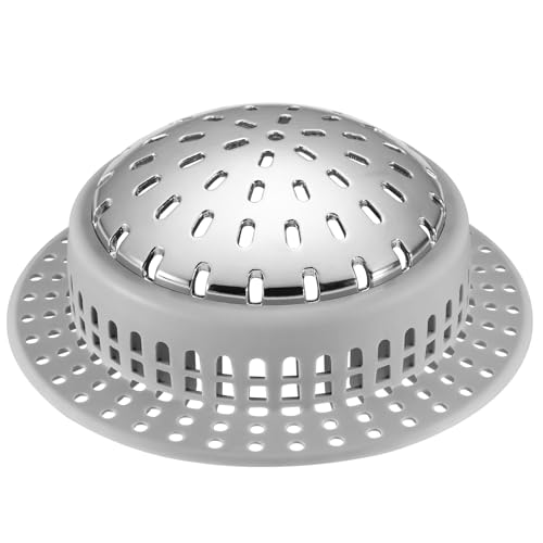 Aluvor Drain Hair Catcher, Upgraded Drain Catcher with Silicone Designed for Regular Drains, Catch Hair Easily Without Slowing Drainage, Prevent Clogging Plug Hole Hair Catcher (Large)