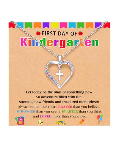 UPROMI First Day of Kindergarten Gift, Back to School Necklace First Day of Back to School Gifts Stuff for Girls Daughter