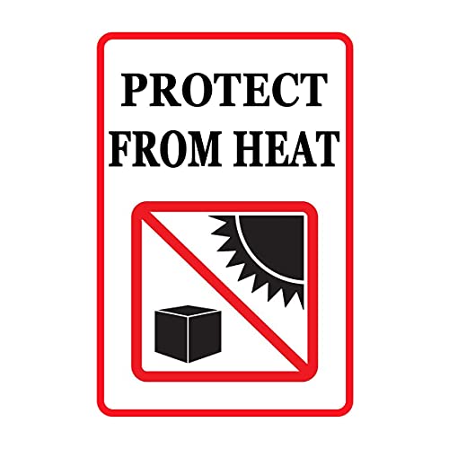 Protect from Heat Warning Stickers, 2 x 3 Inch Protect from Heat Safe Shipping Handling Caution Sign Labels (300 Pcs)