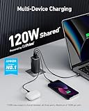 Anker 737 GaNPrime, 120W USB C Charger, PPS 3-Port Fast Compact Foldable Wall Charger for MacBook Pro/Air, iPad Pro, iPhone 16/Pro, Galaxy S22/S21, Dell XPS 13, Note 20/10+, and More Devices