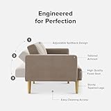 mopio Futon Sofa Bed, Small Couch, Sleeper, Loveseat, Mid Century Modern Futon Couch, Sofa Cama, Couches for Living Room (Mocha Brown Premium Velvet)