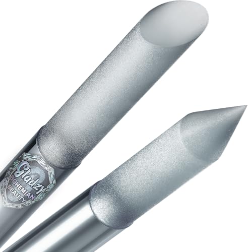 GLADZY Glass Cuticle Pusher - Manicure Cuticle Stick - Crystal Glass Cuticle Remover - Professional Nail Care Tool - Genuine Czech Quality Premium File Set