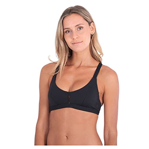 Hurley Women's Standard Bikini Surf Top, Black, Medium