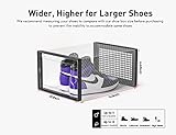 Kuject X-Large Shoe Storage Boxes Organizers Clear Plastic Stackable 12 Pack, Shoe Rack & Holder Substitute, Sneaker Containers, Toy Storage Organizer Bins for Entryway, Closet, Under Bed, Black