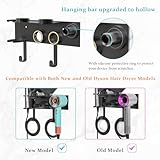 Affogato Wall Mount Hair Dryer Holder Compatible with Dyson Supersonic HD16, 2 in 1 Magnetic Airwrap Airstrait Straightener Storage Rack, Blow Dryer Styler Attachments Organizer Stand for Bathroom