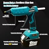 MONVICT 100W Cordless Glue Gun for Makita 18V Battery, Upgraded Digital Temperature Adjustable Handheld Electric Power Full Size Heavy Duty Hot Glue Gun with 10 Glue Sticks (Tools only)