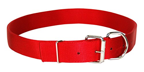 Hamilton Deluxe Double Thick Nylon Cow Collar, 1-3/4 by 40-Inch, Red