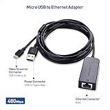 Cable Matters Micro USB to Ethernet Adapter Up to 480Mbps, Fire Stick Ethernet Adapter, Compatible with Fire TV Stick, Chromecast (Gen 1-3, up to Aug 2020), Google Home Mini – Not Compatible with Roku