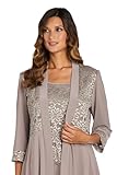 R&M Richards Women's Lace ITY 2 Piece Pant Suit - Mother of The Bride Outfit, 6 Mocha