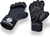 Fit Active Sports Ventilated Weight Lifting Gloves with Built-in Wrist Wraps, Workout Fingerless Gloves for Men and Women, Suitable for Gym Fitness, Cross Training, Etc | Large