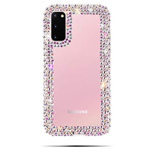 Bonitec Jesiya for Samsung Galaxy S20 Case 3D Glitter Sparkle Bling Case Luxury Shiny Crystal Rhinestone Diamond Bumper Clear Protective Case Cover for Samsung Galaxy S20 Clear for Women