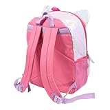 AI ACCESSORY INNOVATIONS Hello Kitty Girls 4 Piece Backpack Set, Iridescent Flip Sequin 16" School Bag with 3D Features, Front Zip Pocket, Pink & White