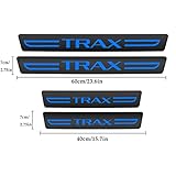 Z Zeba EXPRESS 4PCS Car Door Sill Protector for Chevy Trax,Carbon Fiber Leather Car Door Threshold Protection Sticker Anti-Dirty Sill Decoration Scuff Plate Scratch Cover Accessories Sky Blue