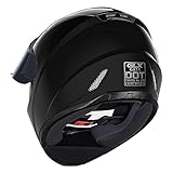 GLX GX11 Compact Motorcycle Helmet - Black, Large - Full Face w/ Tinted Visor, DOT Approved