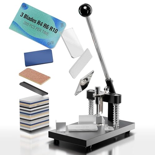 PYY Corner Rounder Punch Cutter - Round Edge Paper Cardstock Laminate Business Card Photo Crafting Tool Machine | 3 Dies R4mm R6mm R10mm Blades | Max 30mm/1.2" Cutting Thickness | Heavy Duty A3 Steel