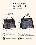 Beauty Goodies - Large Insulated Lunch Bag, Black Croc Purse and Bag for Work, Lunch and Picnics. Designer Croc with Vegan Leather, Classy, Insulated Lunch Tote Bag for Women. Cute and a Great Gift !