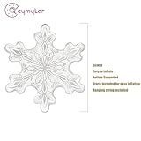 CYMYLAR Snowflake Balloons Pack of 4 36Inch Transparent Snowflake Mylar Balloon Snowflake Foil Balloons for Winter Wonderland Party Decorations Ice Snow Themed Birthday Party Decorations, Silver