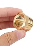 Brass Pipe Fitting,3/4 Inch NPT Male to 1/2 Inch NPT Female Brass Pipe Hose Tube Fitting Hex Head Bushing Adapter Convert (3, 1/2 NPT female x 3/4 NPT male)