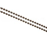 CleverDelights 3.2mm (1/8") Ball Chain - Antique Copper Color - 100 Feet