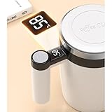 2 Pack Self Stirring Mug, Rechargeable Self Stirring Coffee Mug with Digital Display, 14oz Self Mixing Coffee Mug, Magnetic Stirring Coffee Mug with Lid, Auto Stirring Mug for Milk Coffee Cocoa