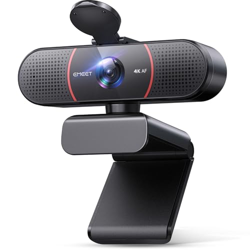 EMEET C960 4K Webcam for PC, 4K UHD Sony Sensor, PDAF Auto Focus, Dual AI Noise-Cancelling Mics, Auto Light Correction, 73° FOV, Plug&Play Webcam w/Privacy Cover, Works w/Zoom/Teams/Skype/Google Meet