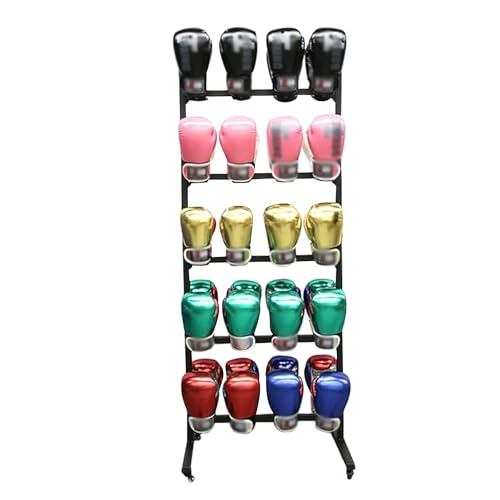 SHZYJBRY Metal Boxing Gloves Drying Rack, Boxing Glove Storage with Universal Wheels to Slide, Metal Boxing Gloves to Dry Out, Holds 20 Pair of Gloves