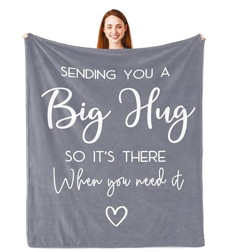 Pubrave Get Well Gifts for Women/Men, Inspirational Gifts for Women/Men, Sympathy Gift, Thinking of You Gifts, Birthday Gifts for Woman, Feel Better Gifts, Healing Blanket Grey 60x50in